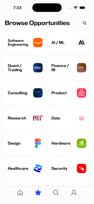Browsing opportunities by field